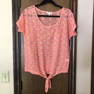 Lace dELia*s Lace Blouse with Bottom Tie